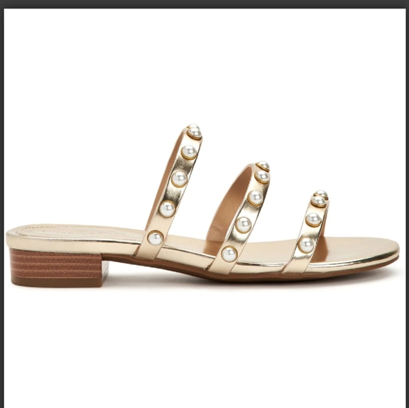 NEW Charter Club Slide Sandals 8 Faux Leather - Picture 3 of 12